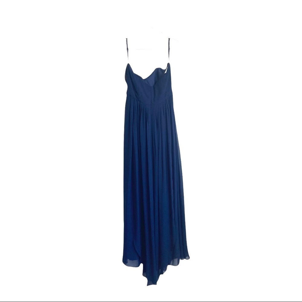 Jenny Yoo Aiden Chiffon Convertible Dress Navy Size 8 - Picture 2 of 9